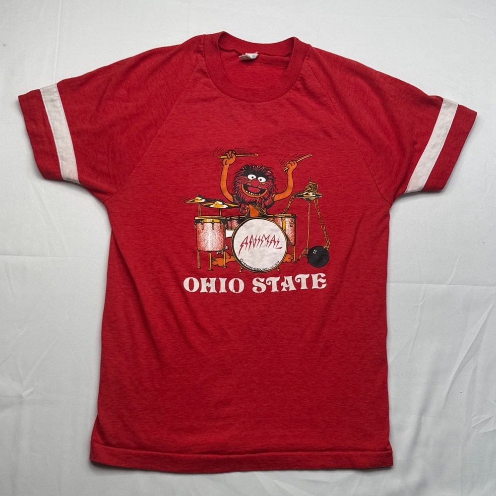 Animal Kids' Red Ohio State Drum Graphic tee Jim Henson medium M  1979